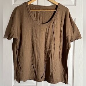 Aerie Classic Oversize Tan Short Sleeve Tee
